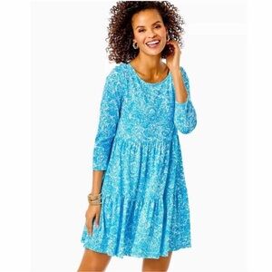 Lilly Pulitzer Geanna Turquoise Cotton Dress